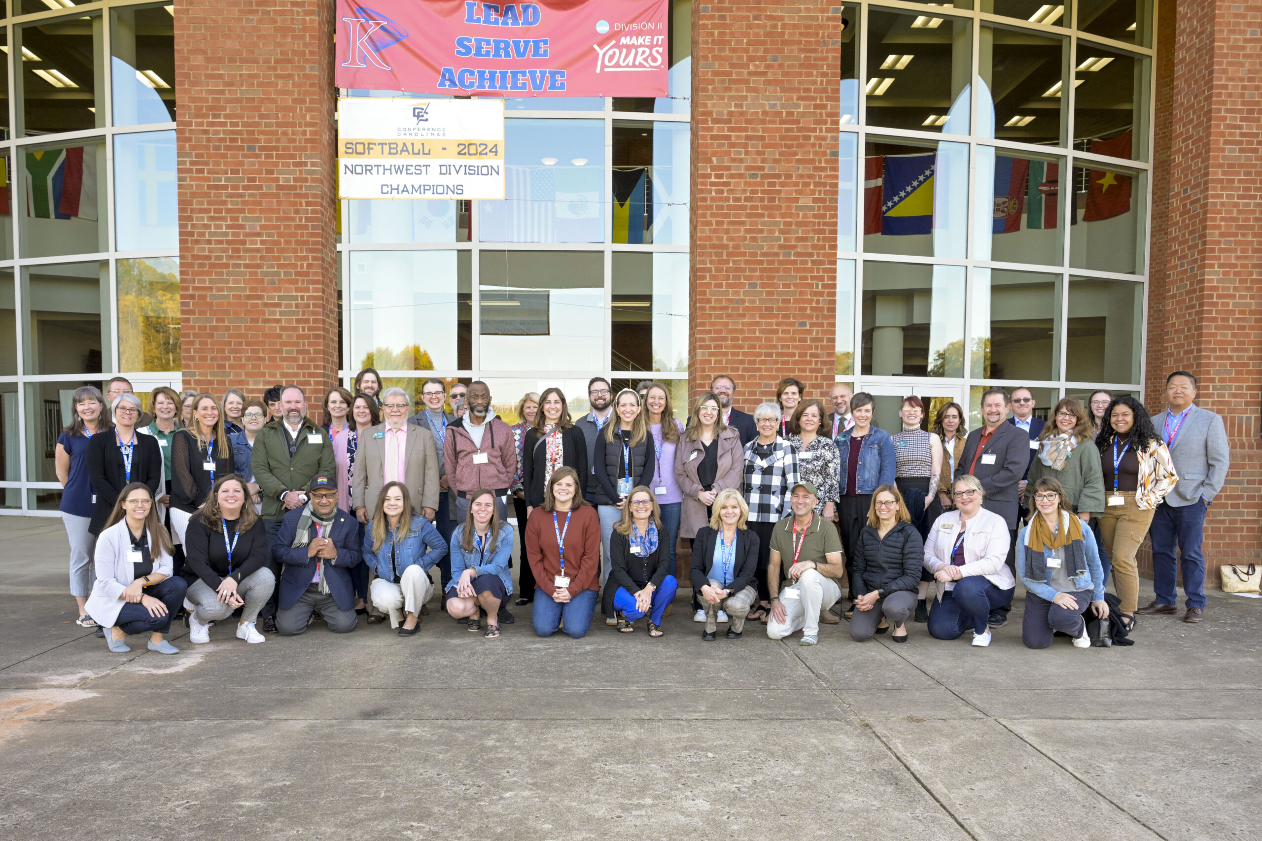 Participants of the 2024 NetVUE regional gathering hosted by King University post for a group photo.